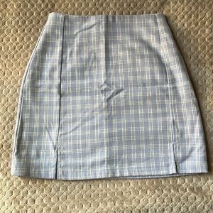 pastel blue plaid brandy melville mini skirt